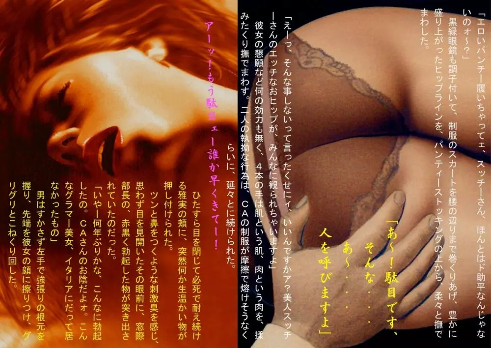 [不真締直人] ～淫ら絵本-(2)～巨乳CA凌辱「夜姦飛行」 - page7