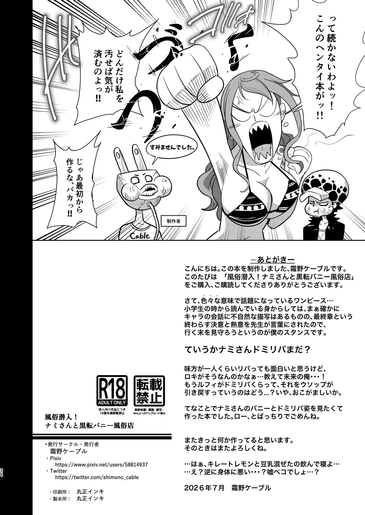 風俗潜入!ナミさんと黒転バニー風俗店 - page34