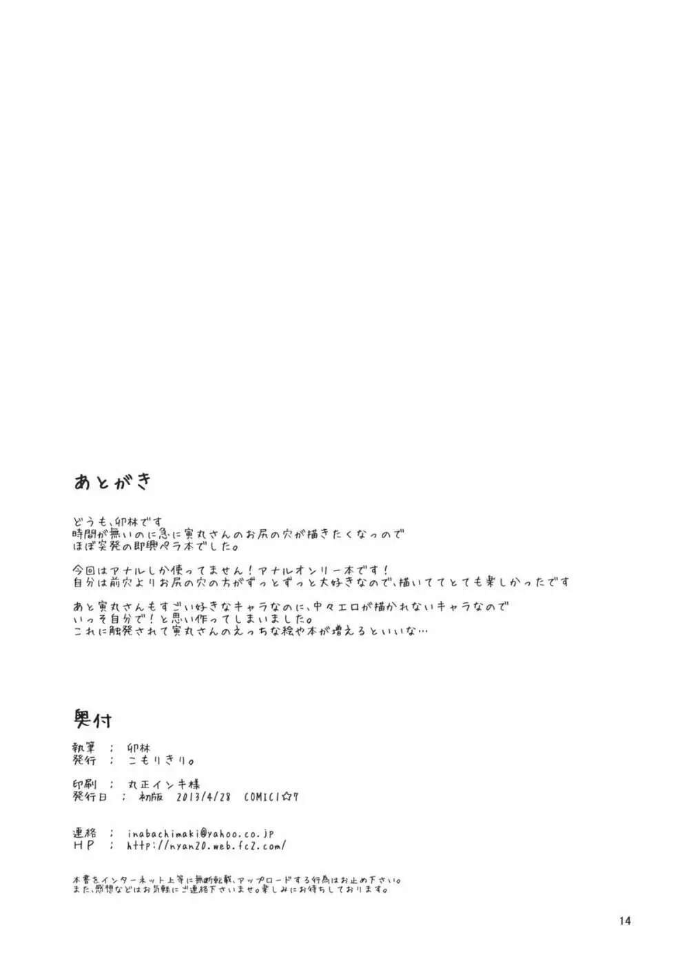 痴情の星 ～寅丸星のアナルをズポズポする本～ - page13