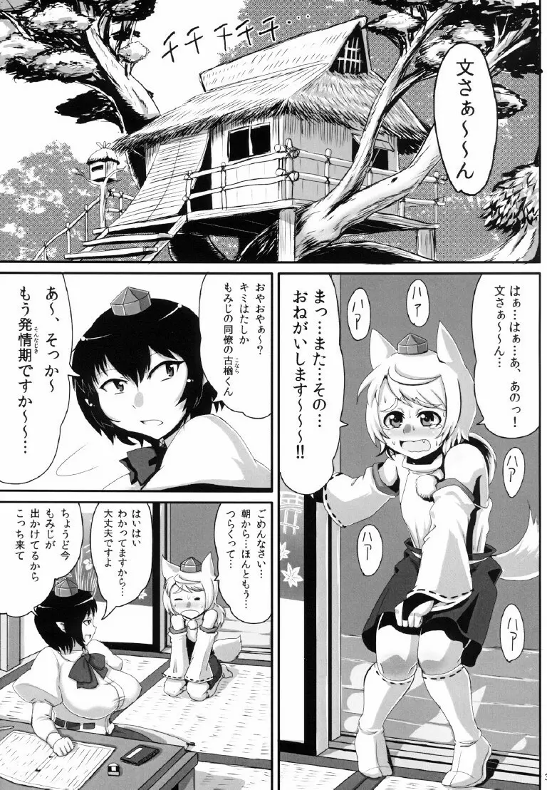 爆乳文ちゃんがショタ白狼天狗くんにおっぱい弄らせてあげるだけの本 - page3