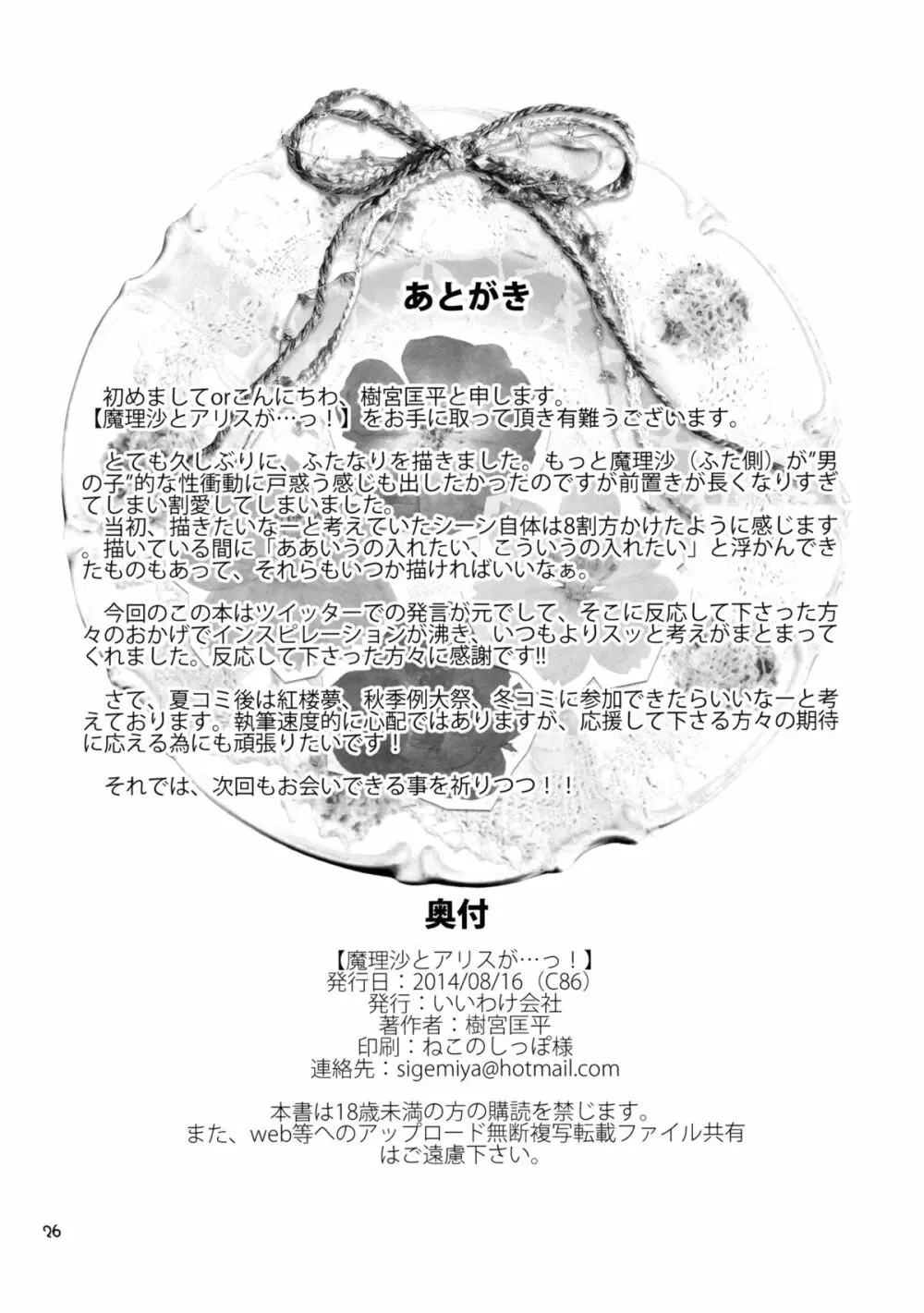 魔理沙とアリスが…っ! - page25