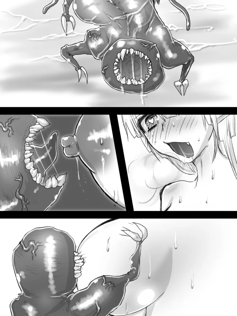 玉つきふたなりエルフさんが触手に襲われて尿道を責められて丸呑みされて中出しされて孕まされて出産しちゃう本 - page75
