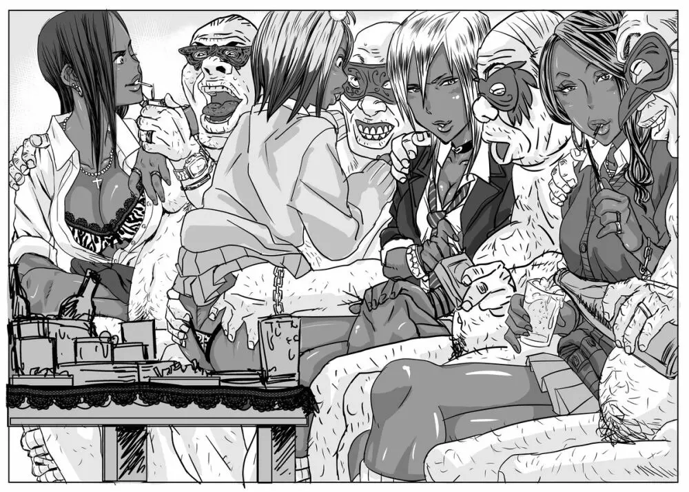 チョ～生意気な黒ギャルJKとパコりたいキモおやじ達 - page100