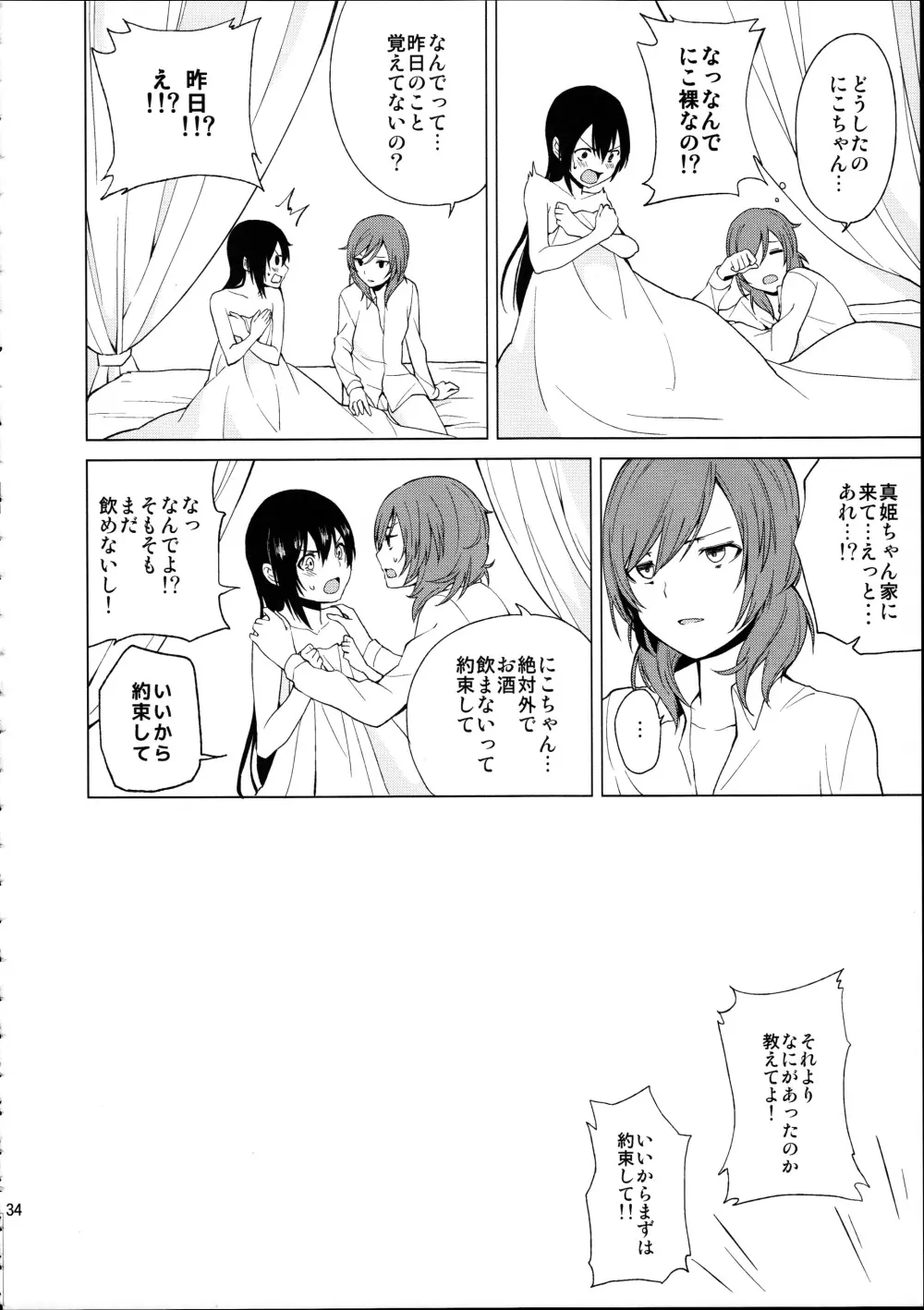 にこちゃんと生えてる真姫ちゃんがえっちなことするだけの本 - page34