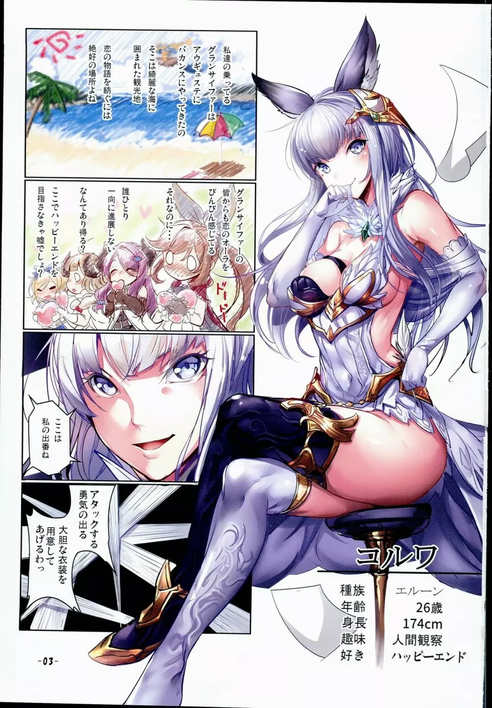 コルワさんのちっさな水着でHに発情する騎空団 - page3